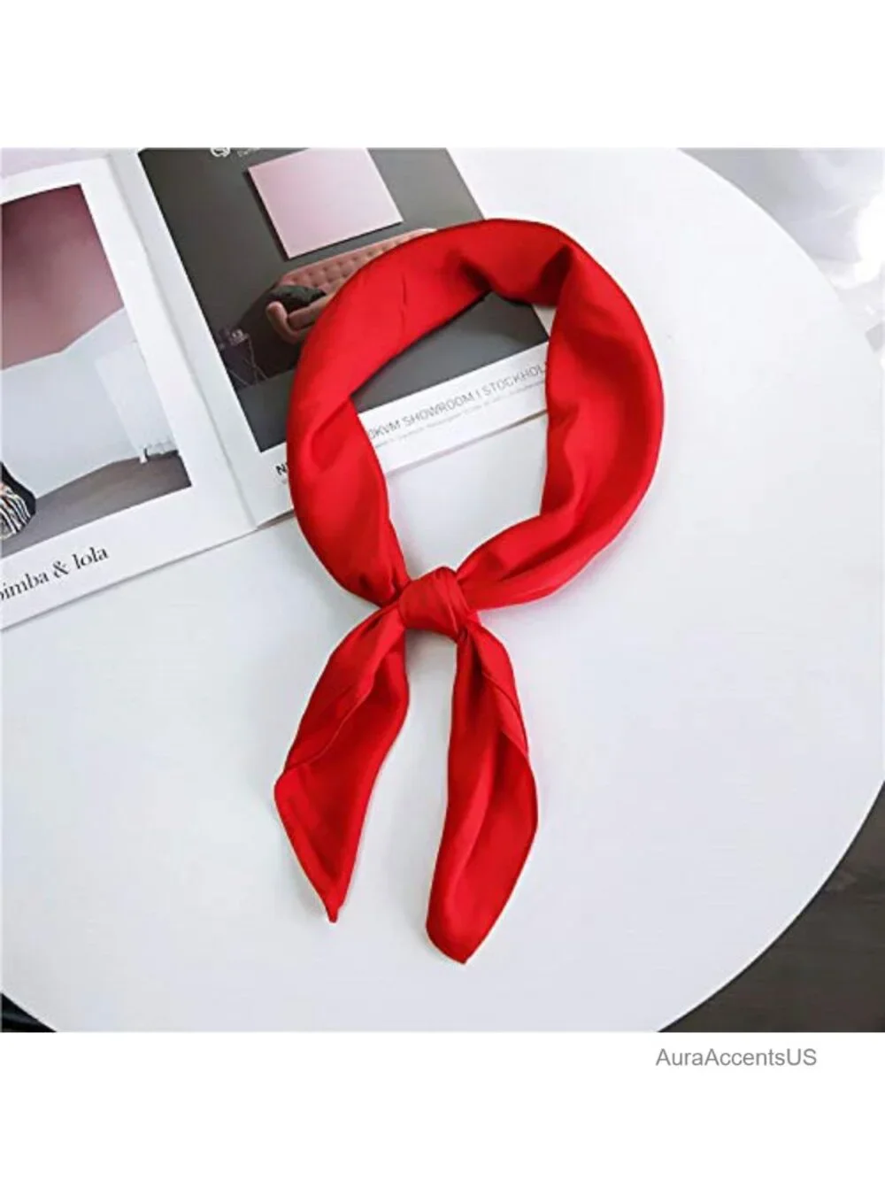 Square Fashion Scarves Set of 6 Silky Polyester Neck Scarf Handkerchief
